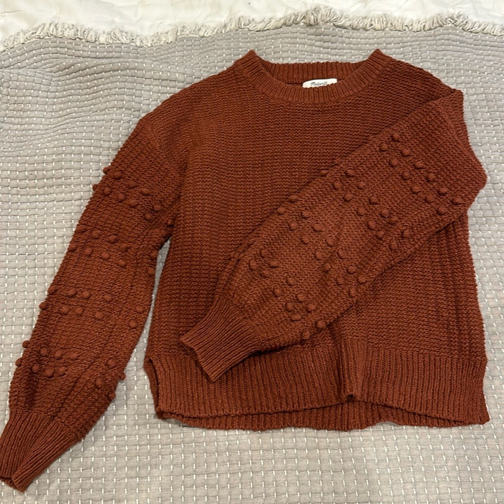 Madewell bobble pullover sweater - xs, burnished mahogany